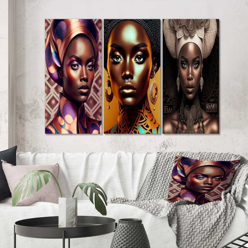 Designart "AvantGarde Elegant African Woman IX" African American Woman